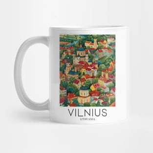 A Pop Art Travel Print of Vilnius - Lithuania Mug